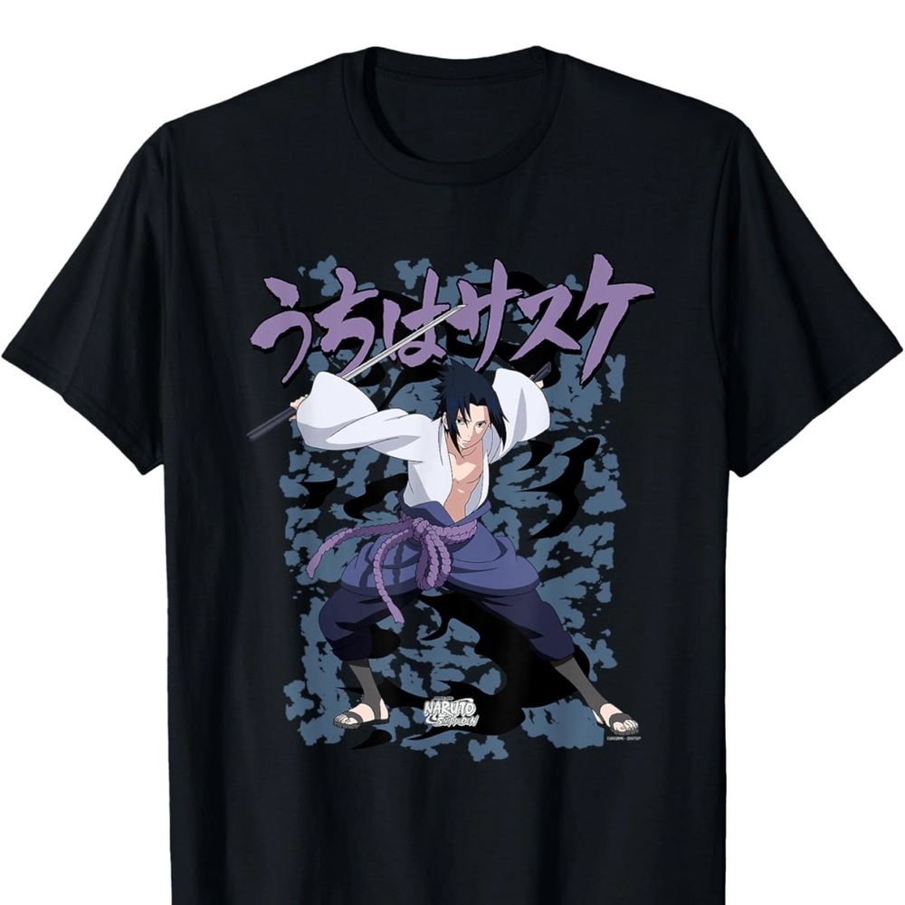 Black Anime Graphic Short Sleeve Tee